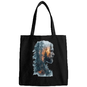 Discover Nature Silhouette Forest Man Fire Bags