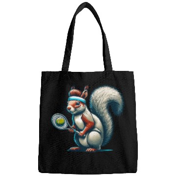 Discover Tennis Player Squirrel Animal Lover Design Bags