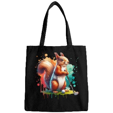 Discover Golf Player Squirrel Animal Lover Design Bags