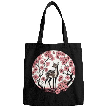 Discover Spring Fawn Deer Dogwood Bags