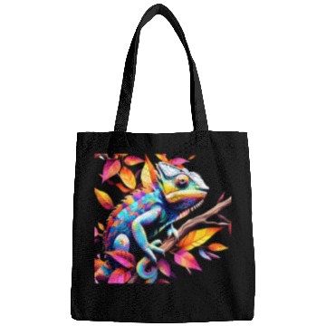 Discover "Kaleidoscopic Chameleon Serenity" Bags