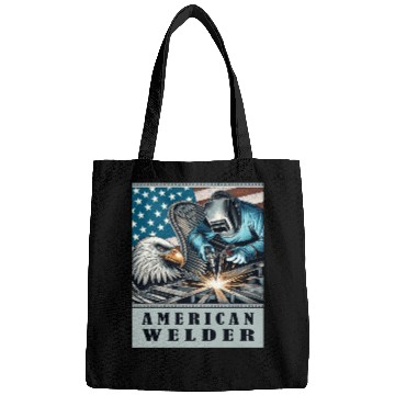 Discover American Welder USA Flag Eagle Weld Bags