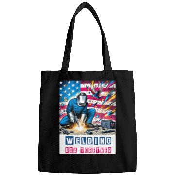 Discover Welding USA Togehter Eagle USA Flag Bags