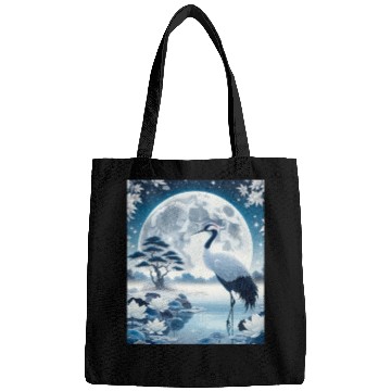 Discover Elegance in Solitude Japanese Crane Single Bags