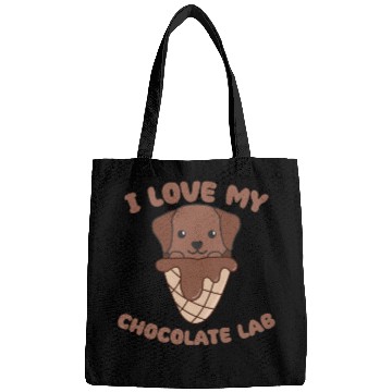 Discover I Love My Chocolate Lab Animal In Ice Cream Cone Bags