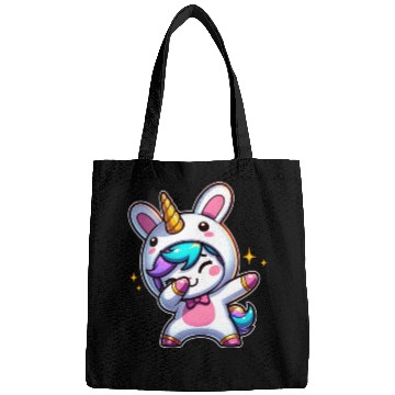 Discover Cute Kawaii Dabbing Unicorn Wearing Easter Bunny Bags