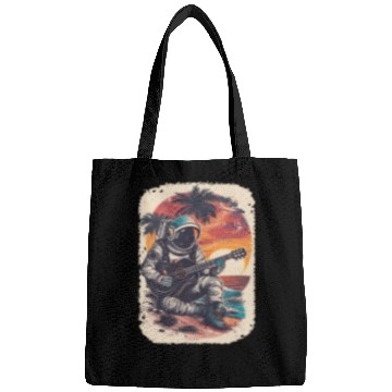 Discover Astronaut Guitar Player Space Music Lover Bags