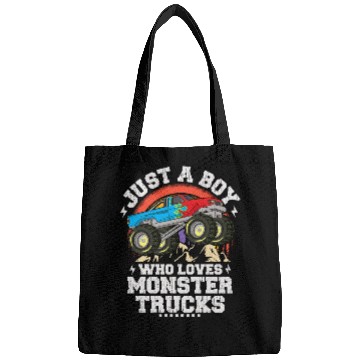 Discover Just A Boy Who Loves Monster Trucks Toddler Kids Bags