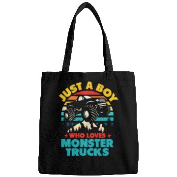 Discover Just A Boy Who Loves Monster Trucks Toddler Kids Bags