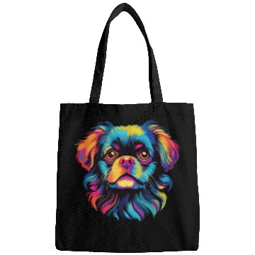Discover Watercolor Colorful Tibetan Spaniel Bags