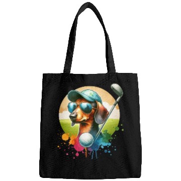 Discover Dachshund Golfer Golfing Wiener Dog Owner Design Bags