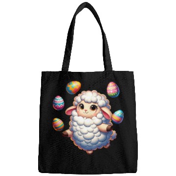 Discover Colorful Easter Egg Juggling Lamb Cartoon Bags