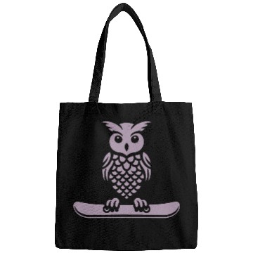 Discover Minimalist Design: Owl Snowboarder Silhouette Bags