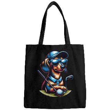 Discover Dachshund Golfer Golf Course Dog Owner Bags