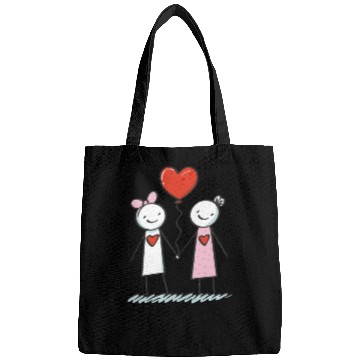 Discover Stick Figure Lesbian Lovers Love is Love Bags