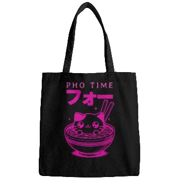 Discover Pho Time Pink Cute Kitten in a Bowl Bags