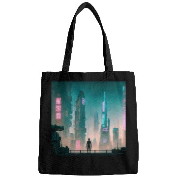 Discover Cyberpunk Cityscape Bags