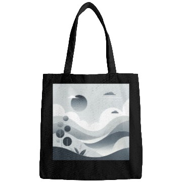 Discover "Tranquil Monochrome Horizon" Bags