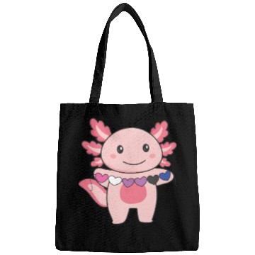 Discover Genderqueer Flag Pride Lgbtq Hearts Axolotl Bags