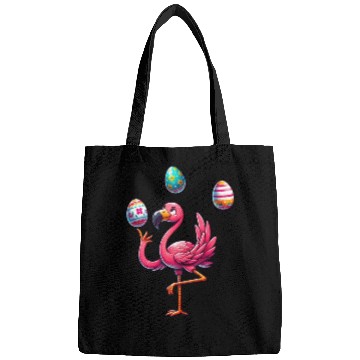 Discover Flamingo Juggler with Colorful Easter Eggs Bags