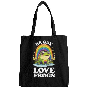 Discover Be Gay Love Frogs Funny LGBTQ Pride Rainbow Retro Bags