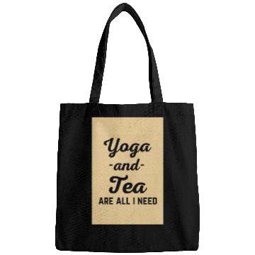 Discover I Need Yoga And Tea Funny Sarcatic Exercise Quote Bags