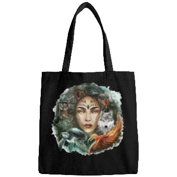 Discover Wildlife Tribal Wolf Owl Turtle Woman for a Bags