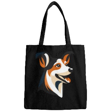 Discover Border Collie Illustration for Dog Lovers Bags