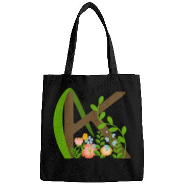 Discover Capital letter K monogram and wildflowers Bags