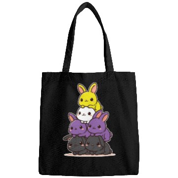 Discover Bunnies Nonbinary Flag Pride Month Cute Bunny Bags