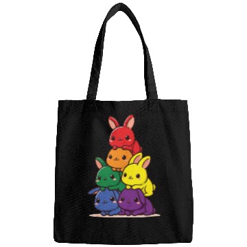 Discover Bunnies Rainbow Flag Pride Month Cute Bunnies Bags