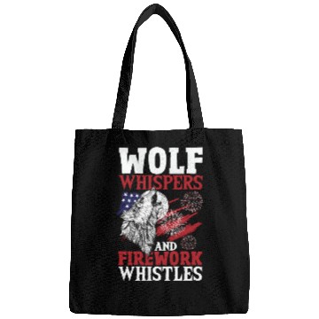 Discover Howling Wolf White Stars Red Stripes American Bags