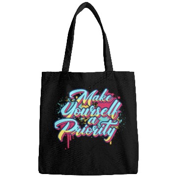 Discover Make Yourself A Priority Inspirational Quote Graff Bags