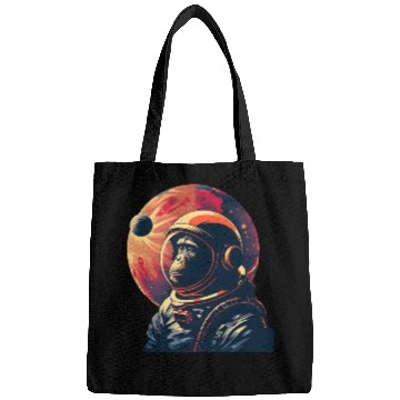 Discover Space Vintage Travel Astronaut Monkey Bags
