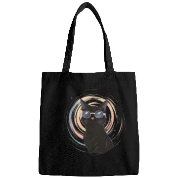 Discover Solar Eclipse 2024 Cat Wearing Glasses Bags