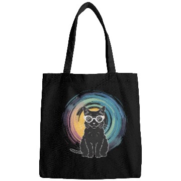 Discover Solar Eclipse 2024 Cat Wearing Glasses Bags
