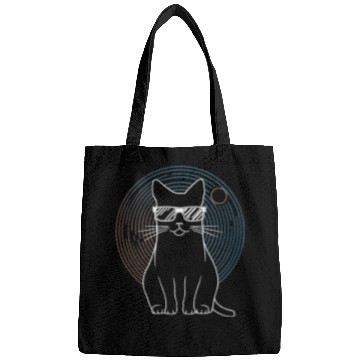 Discover Solar Eclipse 2024 Cat Wearing Glasses Bags