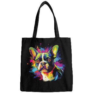 Discover Watercolor Colorful Boston Terrier Bags