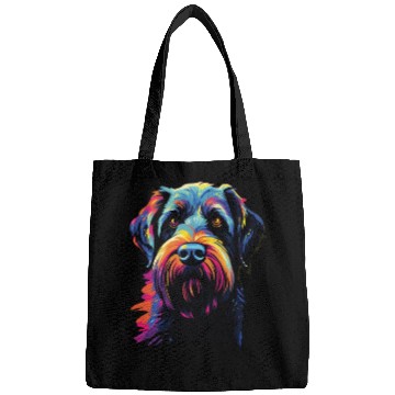 Discover Watercolor Colorful Giant Schnauzer Bags