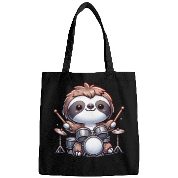 Discover Cool Sloth Drummer Lazy Beats Design Bags