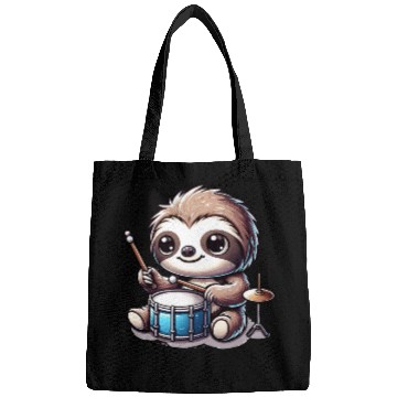 Discover Cool Sloth Drummer Lazy Beats Design Bags