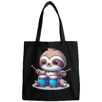 Discover Cool Sloth Drummer Lazy Vibes Design Bags