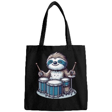 Discover Cool Sloth Drummer Lazy Vibes Design Bags