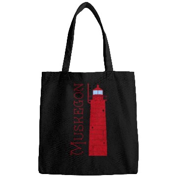 Discover Muskegon Red Lighthouse Bags