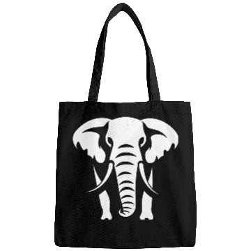 Discover Elephant Silhouette White Logo Bags