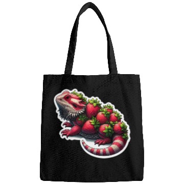 Discover Strawberry bearded dragon pattern Bags