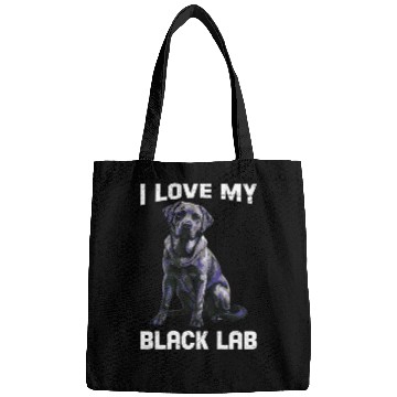 Discover Labrador Lover I LOVE MY BLACK LAB Black Bags