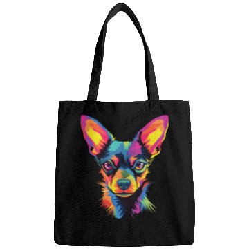 Discover Watercolor Colorful Russian Toy Terrier Bags