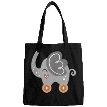 Discover elephant on wheels Bags