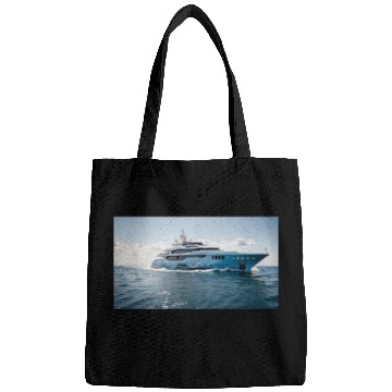 Discover A Ship Sailing On The Blue Ocean Waters Bags